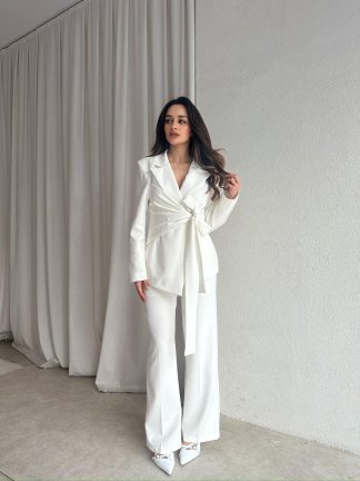 SAVAGE Kuşaklı Takım 8762 - Beyaz 