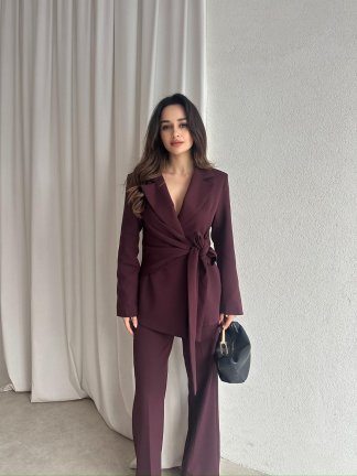 SAVAGE Kuşaklı Takım 8762 - Bordo - 2