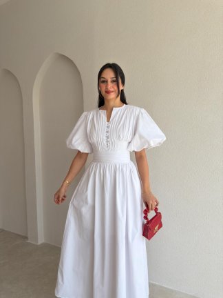 SETRE Midi Elbise 5634 - Beyaz - 2