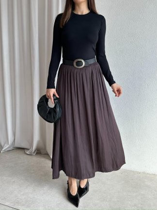 SHİNE Etek 8446 - Acı Kahve - 2