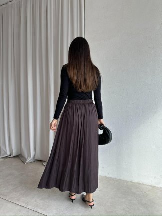 SHİNE Etek 8446 - Acı Kahve - 3