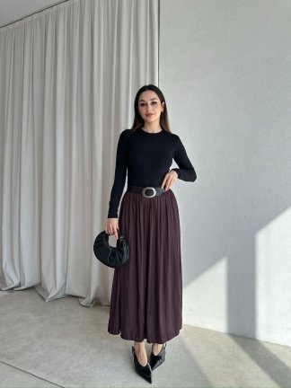 SHİNE Etek 8446 - Bordo 