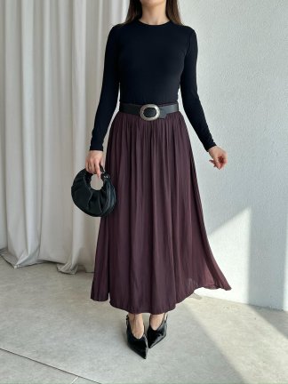 SHİNE Etek 8446 - Bordo - 2