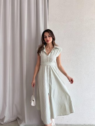 SİDA Midi Elbise 8946 - Yeşil 