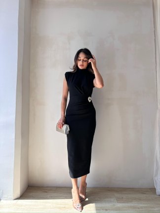 SİLANA Maxi Elbise 4790 - Siyah - 4