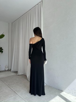 SİLLA Maxi Elbise 8595 - Siyah - 4