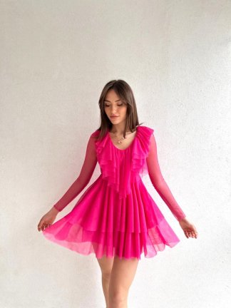  Scoot Elbise 2408 - Fuşya 