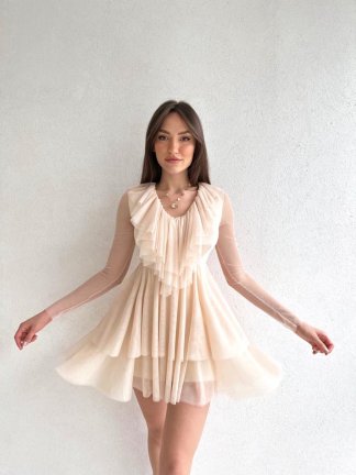  Scoot Elbise 2408 - Krem - 1