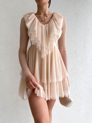  Scoot Elbise 2408 - Krem - 3