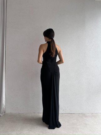 SİNGO Maxi Elbise 8352 - Siyah - 5