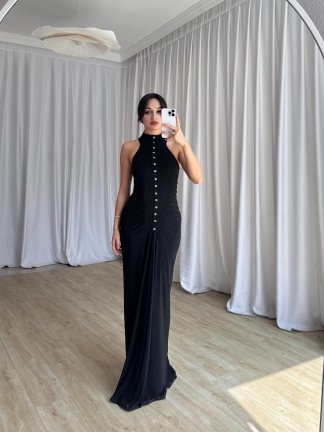 SİNGO Maxi Elbise 8352 - Siyah - 2
