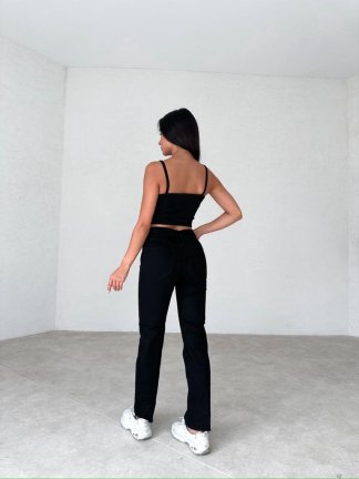 Yüksek Bel Straight BENARD Jean 8596 - Siyah - 3