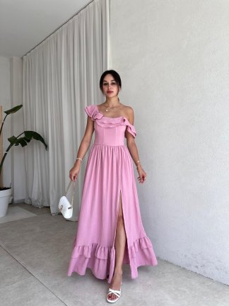 SLATE Maxi Elbise 6349 - Pembe - 2