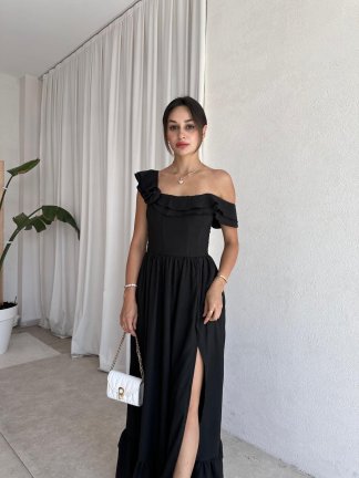 SLATE Maxi Elbise 6349 - Siyah 