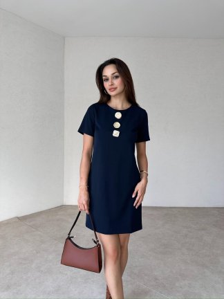 SLAVEN Mini Elbise 4622 - Lacivert 