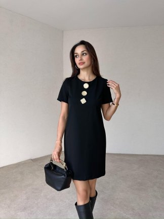 SLAVEN Mini Elbise 4622 - Siyah - 1