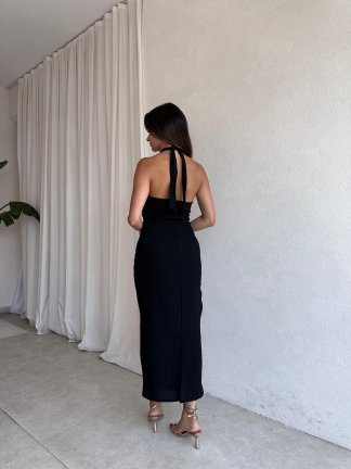 SLEEK Maxi Elbise 5483 - Siyah - 3