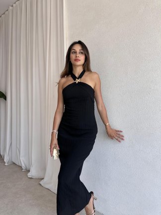 SLEEK Maxi Elbise 5483 - Siyah 