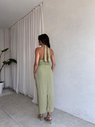 SLEEK Maxi Elbise 5483 - Yeşil - 3