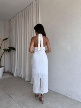 SLEEK Maxi Elbise 5483 - Beyaz - 3