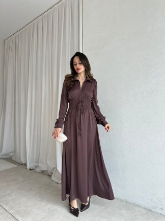 SMART Elbise 8733 - Acı Kahve 