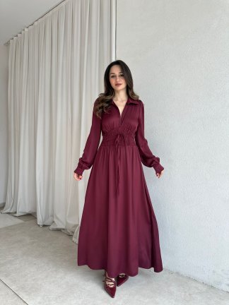 SMART Elbise 8733 - Bordo - 1