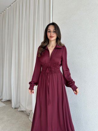 SMART Elbise 8733 - Bordo - 2