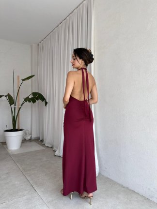 SMEGO Midi Elbise 8264 - Bordo - 3