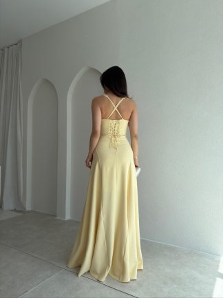 SMOOTH Maxi Elbise 1814 - Sarı - 2