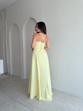 SMOOTH Maxi Elbise 1814 - Sarı - 3