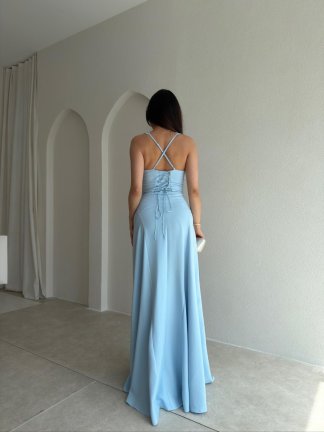 SMOOTH Maxi Elbise 1814 - Bebe Mavisi - 3