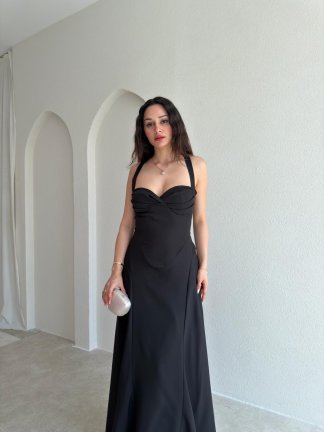 SMOOTH Maxi Elbise 1814 - Siyah - 2