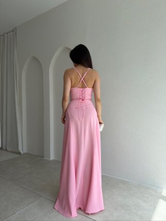 SMOOTH Maxi Elbise 1814 - Pembe - 3