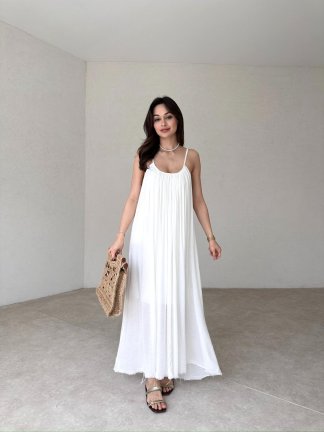 SNOW Maxi Elbise 2913 - Beyaz - 2