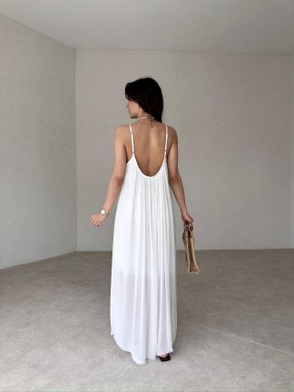 SNOW Maxi Elbise 2913 - Beyaz - 3