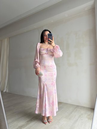 Modena Maxi Elbise 8786 - Pembe - 2