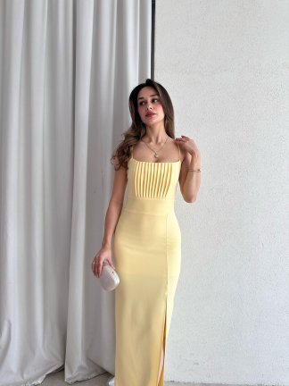 SONYA Maxi Elbise 8770 - Sarı 