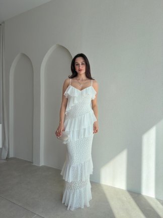 SORBE Maxi Elbise 8891 - Beyaz - 2