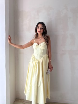 SOROS Maxi Elbise 9235 - Sarı 