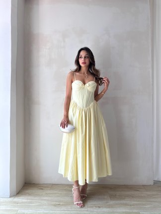 SOROS Maxi Elbise 9235 - Sarı - 2