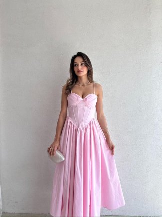 SOROS Maxi Elbise 9235 - Pembe - 1
