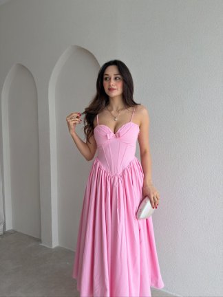 SOROS Maxi Elbise 9235 - Pembe 