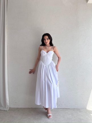 SOROS Maxi Elbise 9235 - Beyaz - 2