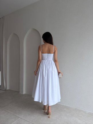 SOROS Maxi Elbise 9235 - Beyaz - 3