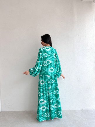 Soyut Geçişli Midi WEST Elbise 8800 - 3