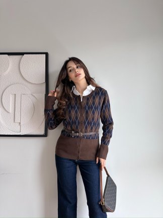 SPARK Hırka 8477 - Acı Kahve - 2