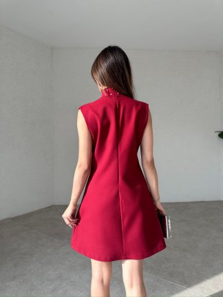 SPARROW Mini Elbise 4772 - Bordo - 4