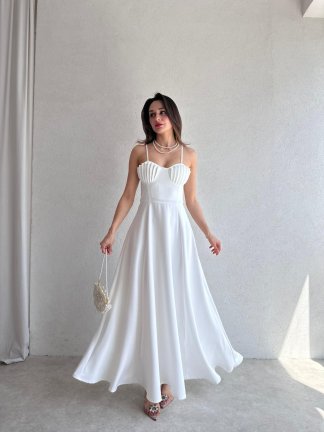 SPRİT Maxi Elbise 9345 - Beyaz - 2