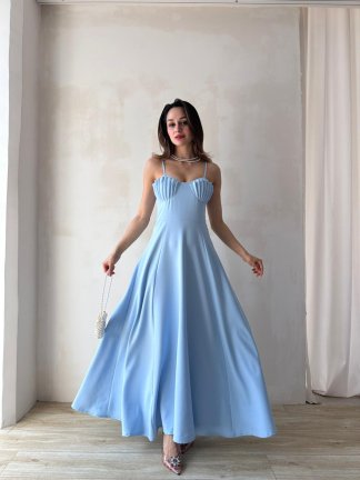 SPRİT Maxi Elbise 9345 - Mavi - 2