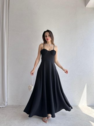 SPRİT Maxi Elbise 9345 - Siyah - 2